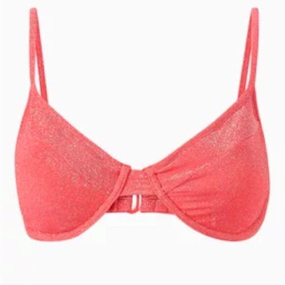 Good American NWT Sparkle Demi Top Hot Pink size 3/ Large - Picture 5 of 9